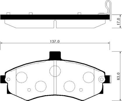 ADVICS-SEA R1N008T - Комплект спирачно феродо, дискови спирачки vvparts.bg