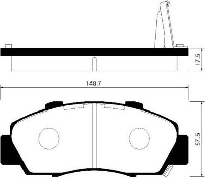 Ashuki H025-51 - Комплект спирачно феродо, дискови спирачки vvparts.bg