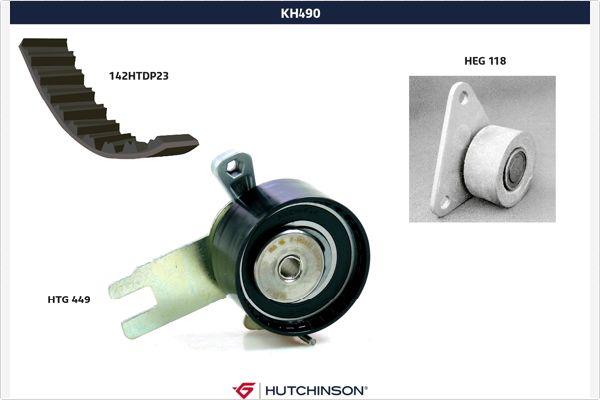 Hutchinson KH 490 - Комплект ангренажен ремък vvparts.bg
