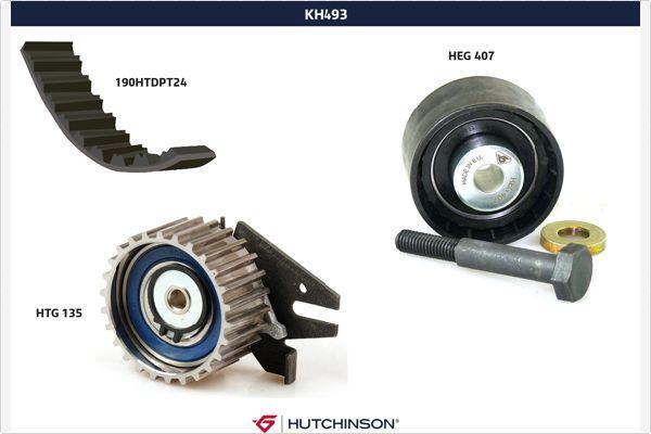 Hutchinson KH 493 - Комплект ангренажен ремък vvparts.bg