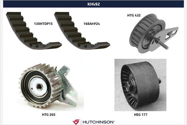 Hutchinson KH 492 - Комплект ангренажен ремък vvparts.bg