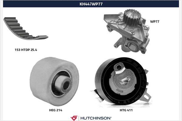 Hutchinson KH 447WP77 - Водна помпа+ к-кт ангренажен ремък vvparts.bg