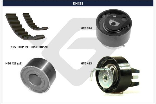 Hutchinson KH 458 - Комплект ангренажен ремък vvparts.bg