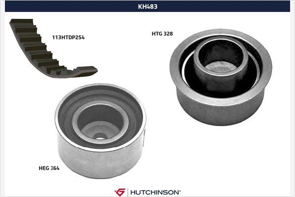 Hutchinson KH 483 - Комплект ангренажен ремък vvparts.bg