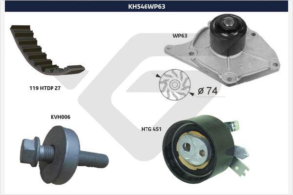 Hutchinson KH 546WP63 - Водна помпа+ к-кт ангренажен ремък vvparts.bg