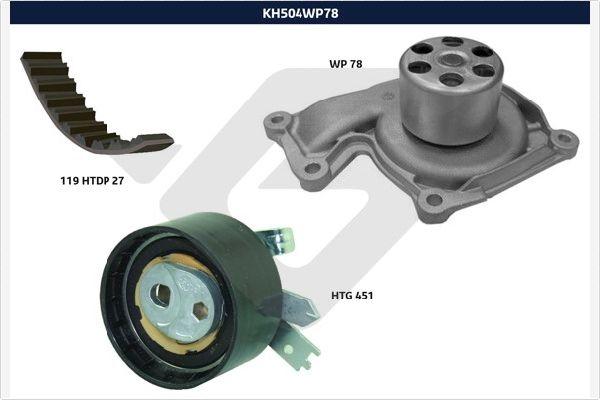 Hutchinson KH 504WP78 - Водна помпа+ к-кт ангренажен ремък vvparts.bg