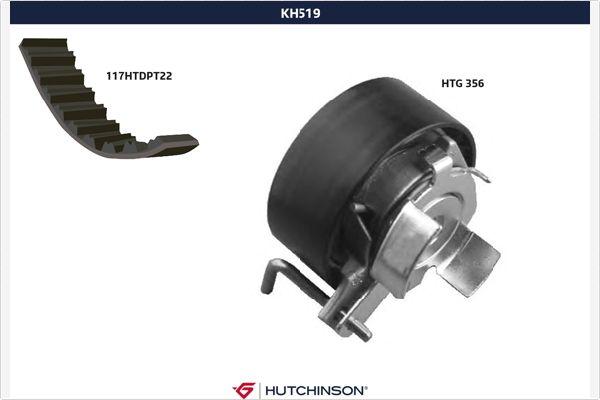 Hutchinson KH 519 - Комплект ангренажен ремък vvparts.bg