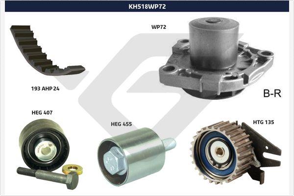 Hutchinson KH 518WP72 - Водна помпа+ к-кт ангренажен ремък vvparts.bg