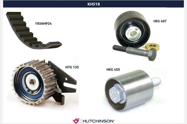 Hutchinson KH 518 - Комплект ангренажен ремък vvparts.bg