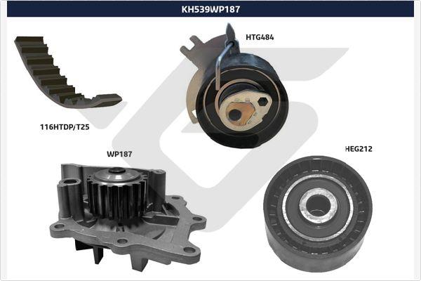 Hutchinson KH 539WP187 - Водна помпа+ к-кт ангренажен ремък vvparts.bg