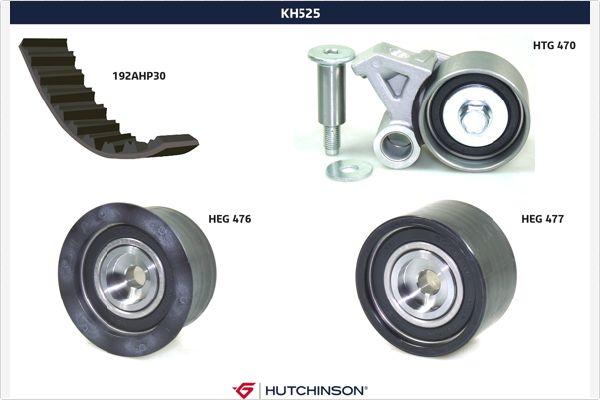 Hutchinson KH 525 - Комплект ангренажен ремък vvparts.bg