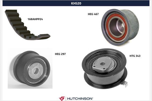 Hutchinson KH 520 - Комплект ангренажен ремък vvparts.bg