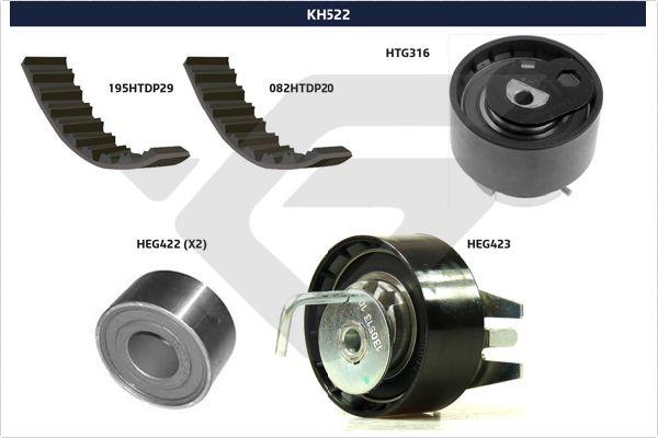 Hutchinson KH 522 - Комплект ангренажен ремък vvparts.bg