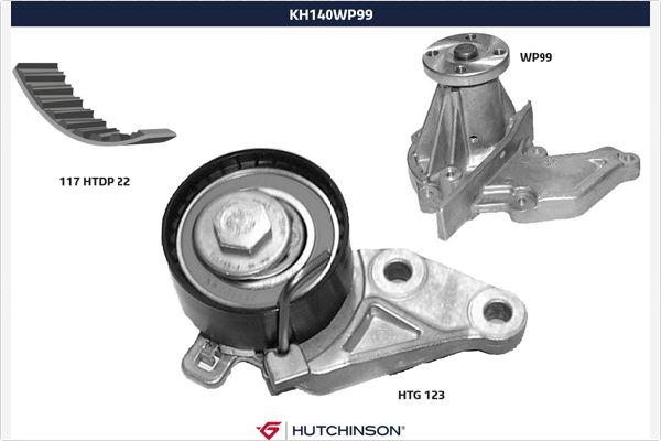 Hutchinson KH 140WP99 - Водна помпа+ к-кт ангренажен ремък vvparts.bg