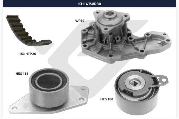 Hutchinson KH 143WP80 - Водна помпа+ к-кт ангренажен ремък vvparts.bg