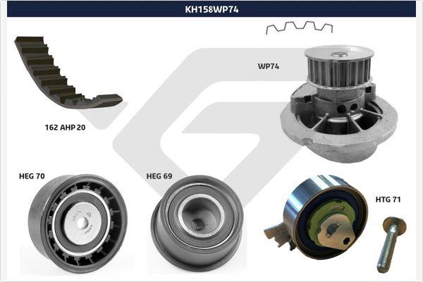 Hutchinson KH 158WP74 - Водна помпа+ к-кт ангренажен ремък vvparts.bg