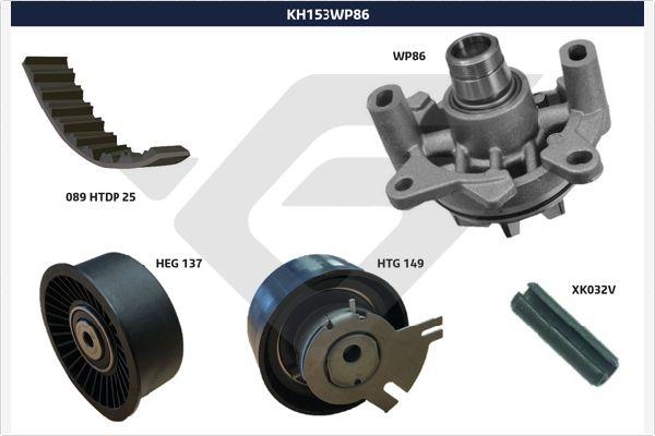 Hutchinson KH 153WP86 - Водна помпа+ к-кт ангренажен ремък vvparts.bg