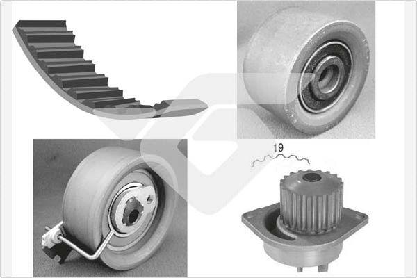 Hutchinson KH 164WP37 - Водна помпа+ к-кт ангренажен ремък vvparts.bg