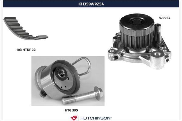 Hutchinson KH 359WP254 - Водна помпа+ к-кт ангренажен ремък vvparts.bg