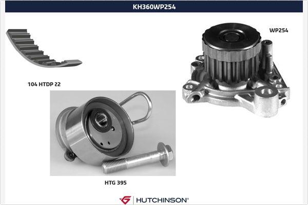 Hutchinson KH 360WP254 - Водна помпа+ к-кт ангренажен ремък vvparts.bg