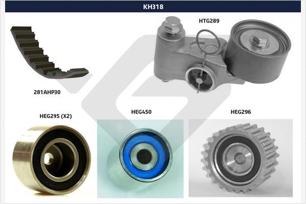 Hutchinson KH 318 - Комплект ангренажен ремък vvparts.bg