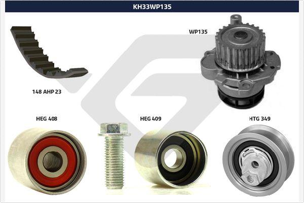 Hutchinson KH 33WP135 - Водна помпа+ к-кт ангренажен ремък vvparts.bg