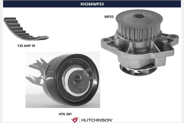 Hutchinson KH 268WP33 - Водна помпа+ к-кт ангренажен ремък vvparts.bg