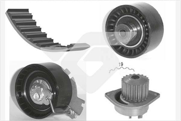 Hutchinson KH 281WP37 - Водна помпа+ к-кт ангренажен ремък vvparts.bg