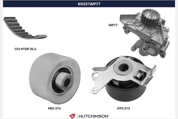Hutchinson KH 227WP77 - Водна помпа+ к-кт ангренажен ремък vvparts.bg