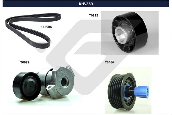 Hutchinson KHV 259 - Комплект пистов ремък vvparts.bg