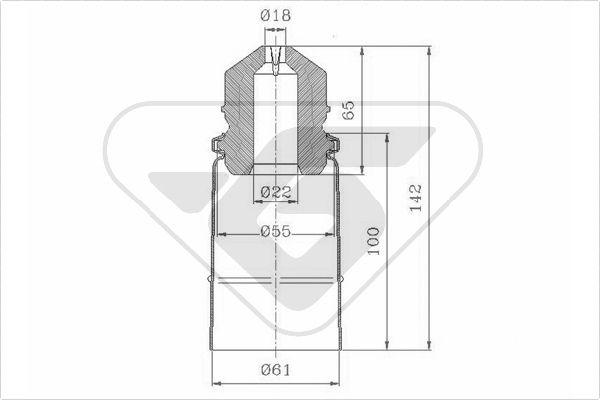 Hutchinson KP076 - Прахозащитен комплект, амортисьор vvparts.bg