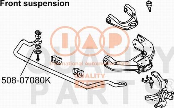 IAP QUALITY PARTS 508-07080K - Лагерна втулка, стабилизатор vvparts.bg