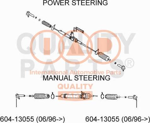 IAP QUALITY PARTS 604-13055 - Накрайник на напречна кормилна щанга vvparts.bg