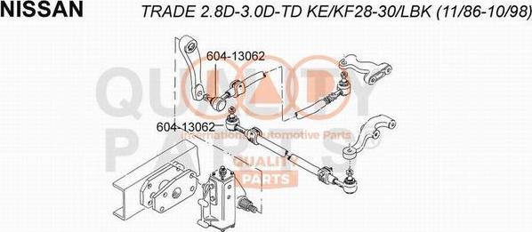 IAP QUALITY PARTS 604-13062 - Накрайник на напречна кормилна щанга vvparts.bg