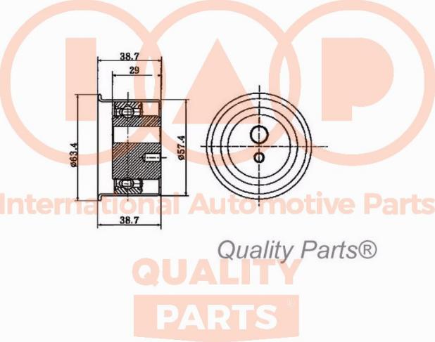 IAP QUALITY PARTS 12707087 - Обтяжна ролка, ангренаж vvparts.bg