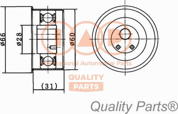 IAP QUALITY PARTS 127-07020 - Обтяжна ролка, ангренаж vvparts.bg