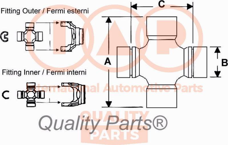 IAP QUALITY PARTS 308-13042 - Шарнирно съединение, карданен вал vvparts.bg