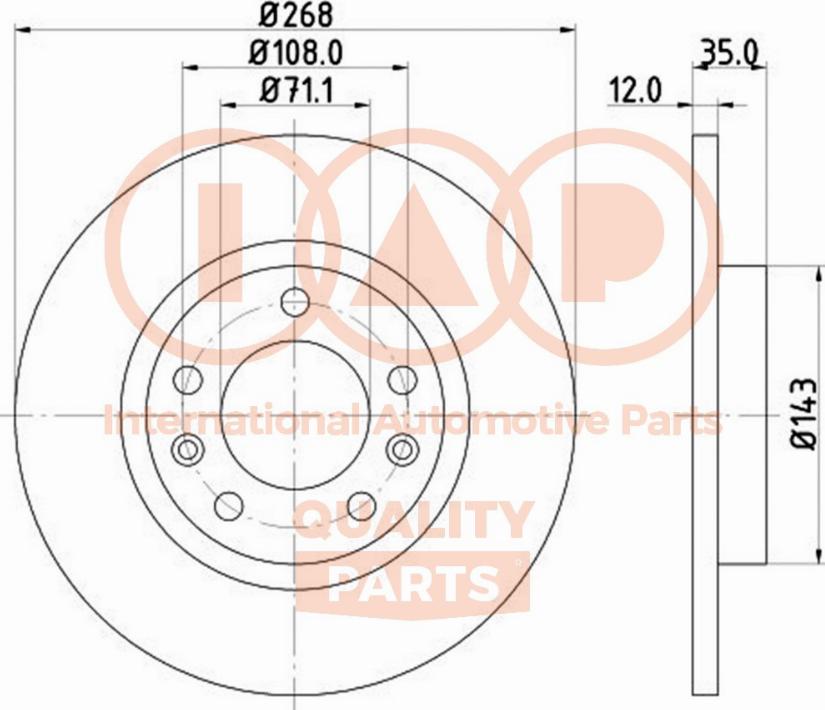 IAP QUALITY PARTS 709-52031 - Спирачен диск vvparts.bg