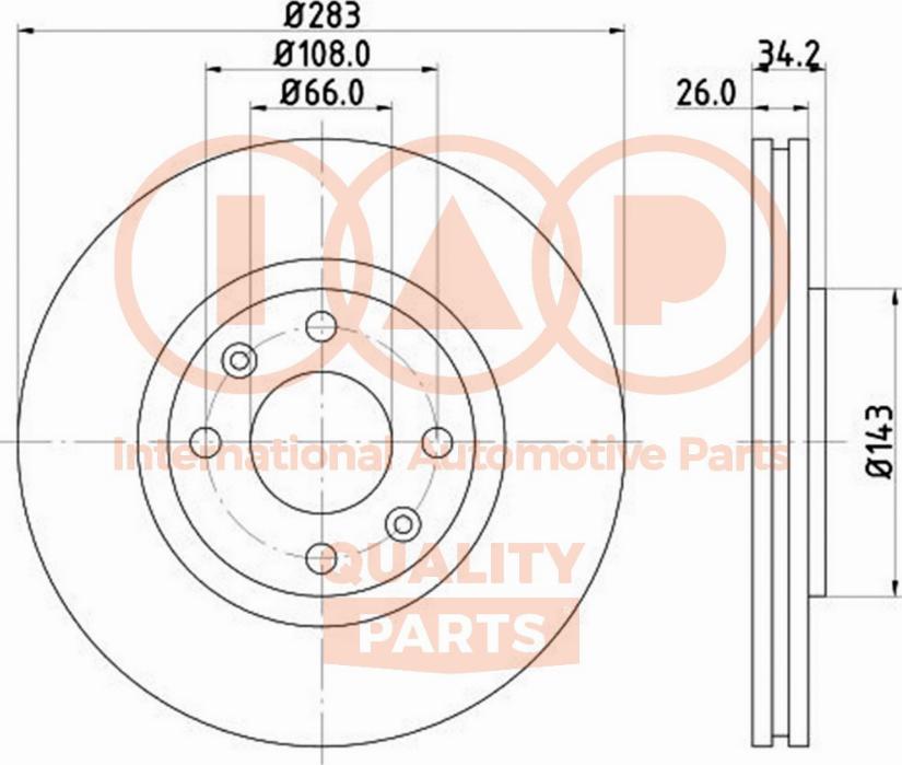 IAP QUALITY PARTS 709-52021 - Спирачен диск vvparts.bg