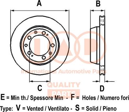 IAP QUALITY PARTS 709-06071 - Спирачен диск vvparts.bg