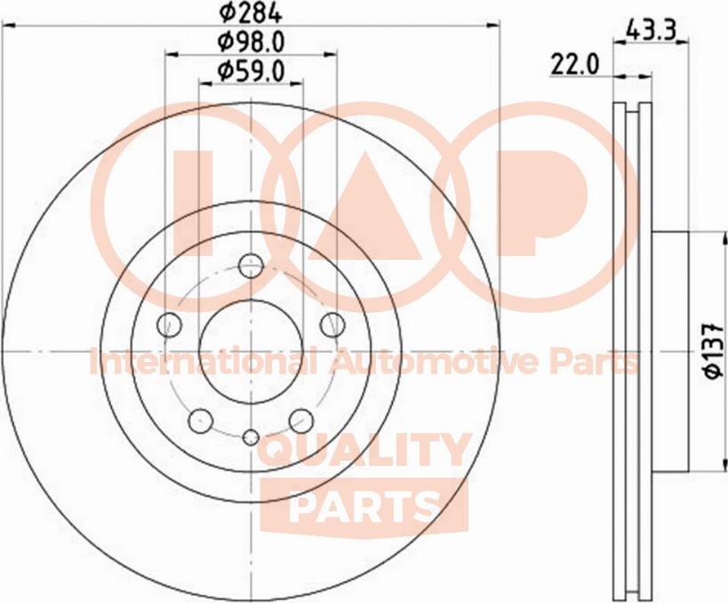 IAP QUALITY PARTS 709-08041 - Спирачен диск vvparts.bg