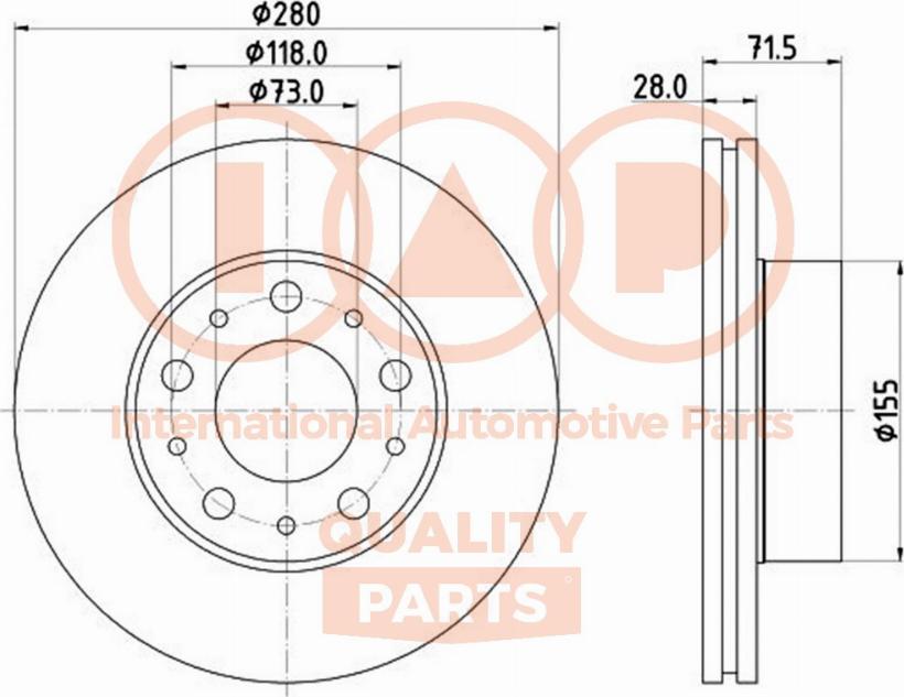 IAP QUALITY PARTS 709-08033 - Спирачен диск vvparts.bg