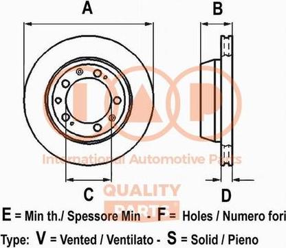 IAP QUALITY PARTS 709-07045G - Спирачен диск vvparts.bg