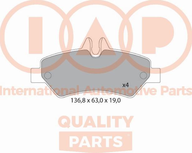 IAP QUALITY PARTS 704-54014 - Комплект спирачно феродо, дискови спирачки vvparts.bg