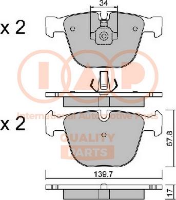 IAP QUALITY PARTS 704-51151P - Комплект спирачно феродо, дискови спирачки vvparts.bg