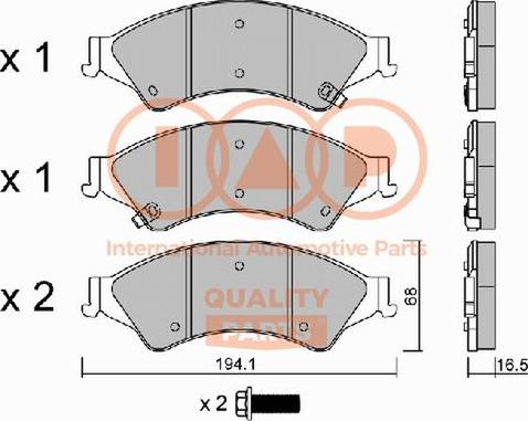 IAP QUALITY PARTS 704-04030P - Комплект спирачно феродо, дискови спирачки vvparts.bg