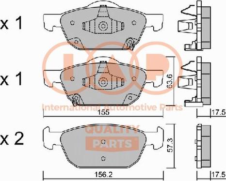 IAP QUALITY PARTS 704-06044P - Комплект спирачно феродо, дискови спирачки vvparts.bg