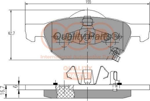 IAP QUALITY PARTS 704-06044 - Комплект спирачно феродо, дискови спирачки vvparts.bg