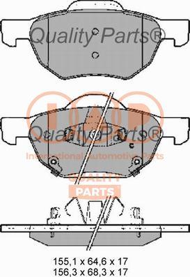 IAP QUALITY PARTS 704-06043 - Комплект спирачно феродо, дискови спирачки vvparts.bg