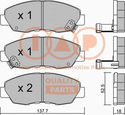 IAP QUALITY PARTS 704-06036P - Комплект спирачно феродо, дискови спирачки vvparts.bg